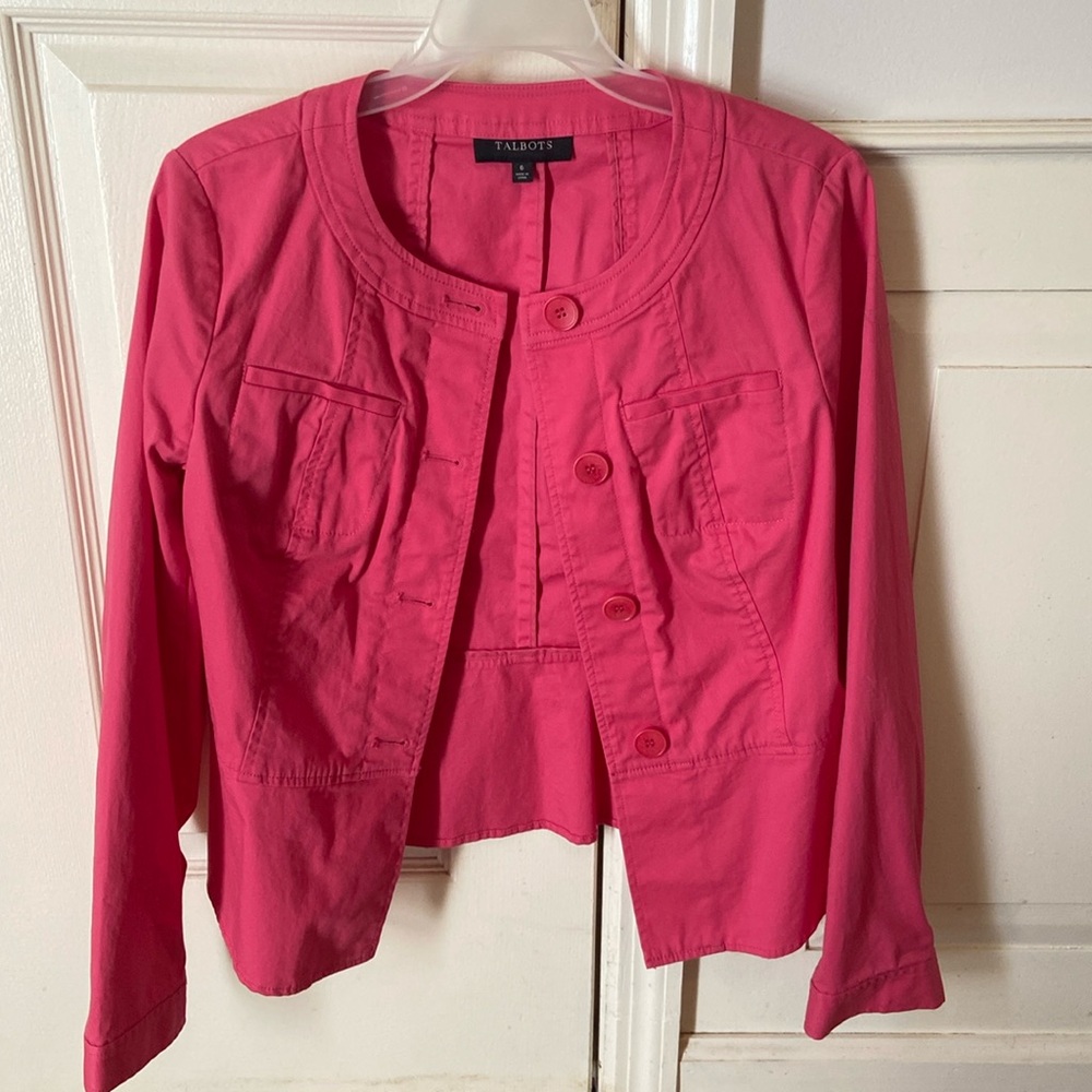 Pink Talbots button down jacket